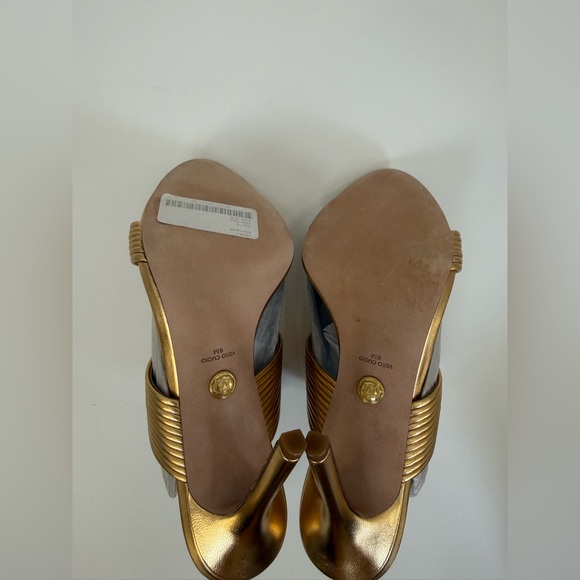 Veronica Beard Asha Mignon High Heel Gold Metallic Strappy Stiletto Sandals SZ 6 - Picture 5 of 17